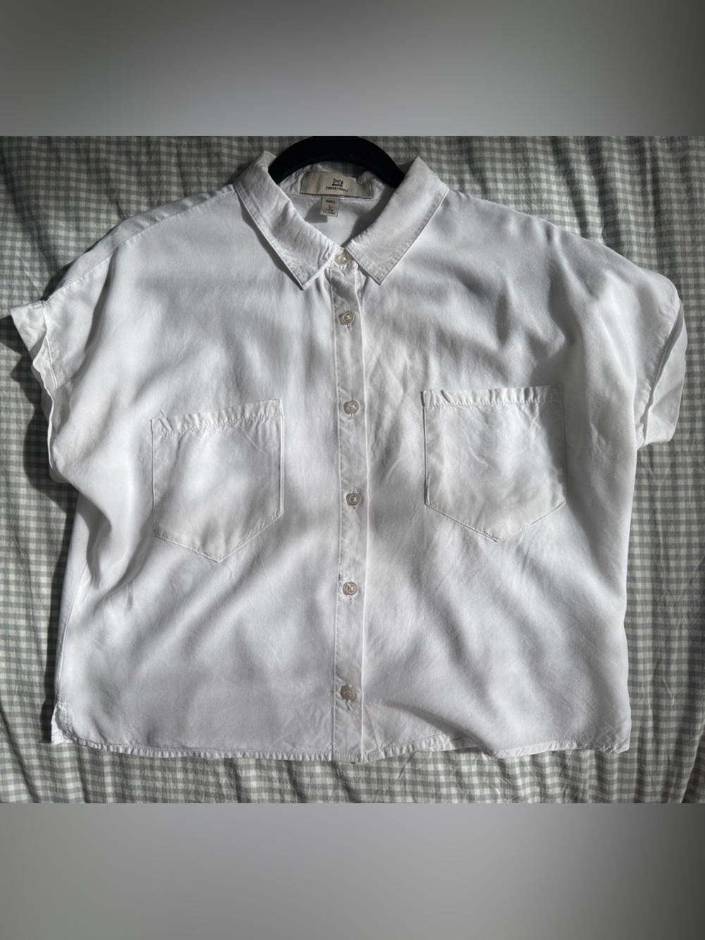 THREAD & SUPPLY Tencel White Short Sleeve Button-Down Shirt